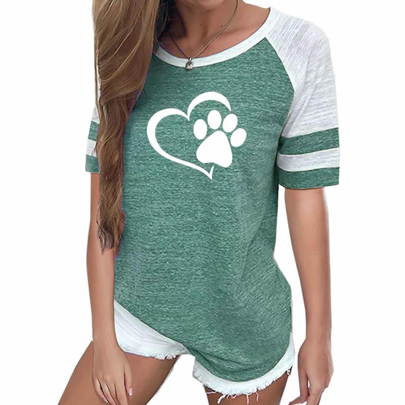 Adorable Dog Paw in Heart Tee