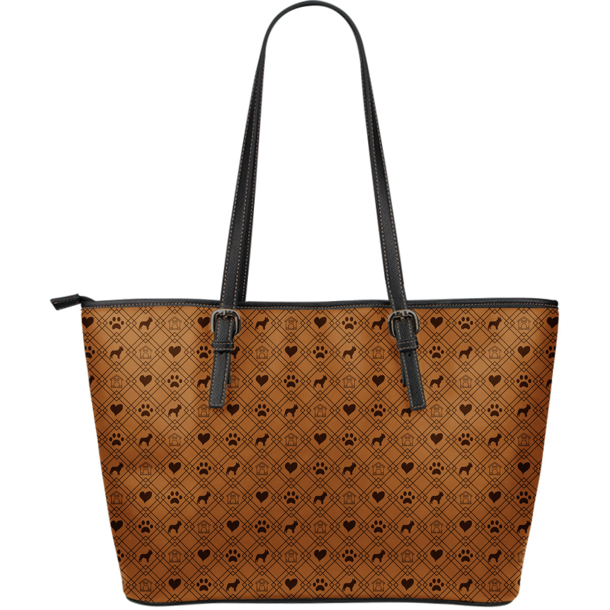 Tote Bag - Leather - Dog Prints