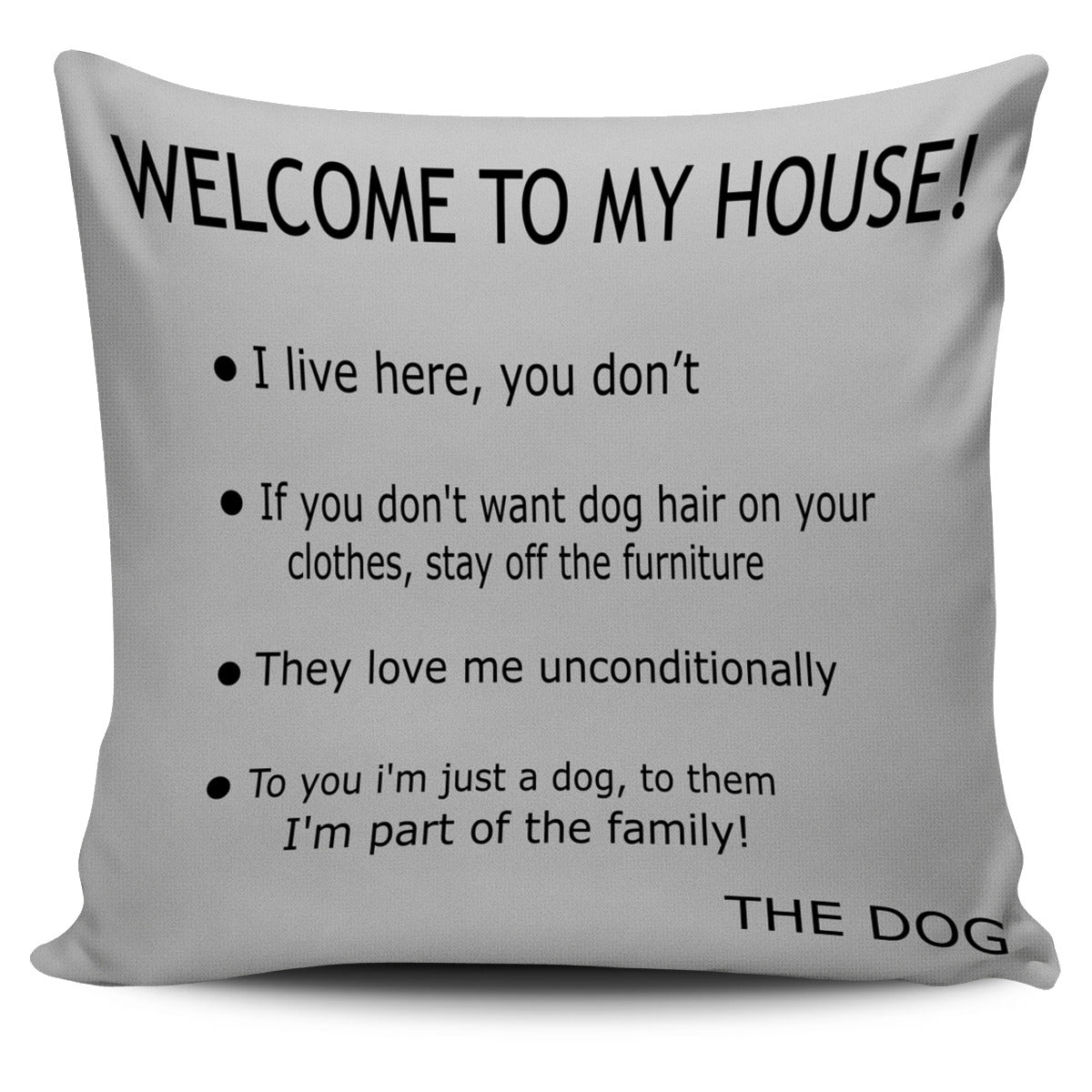 Pillow Cover - Dog's House - Grey