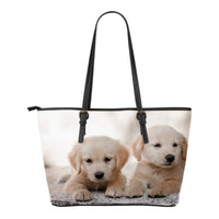 Thumbnail for Tote Bag - Leather - Golden Retriever