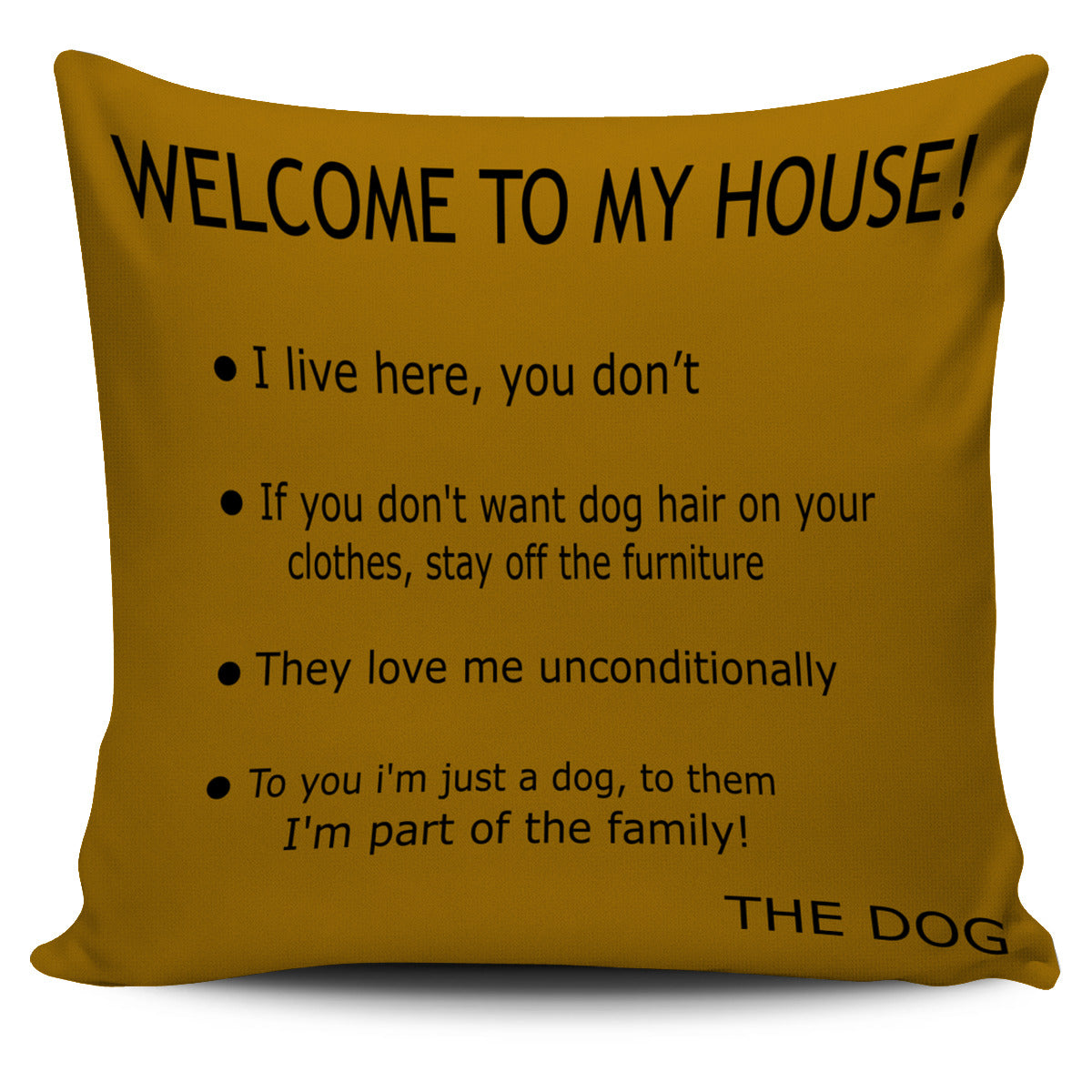 Pillow Cover - Dog's House - Brown