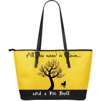 Thumbnail for Tote Bag - Leather - Pitbull and Love