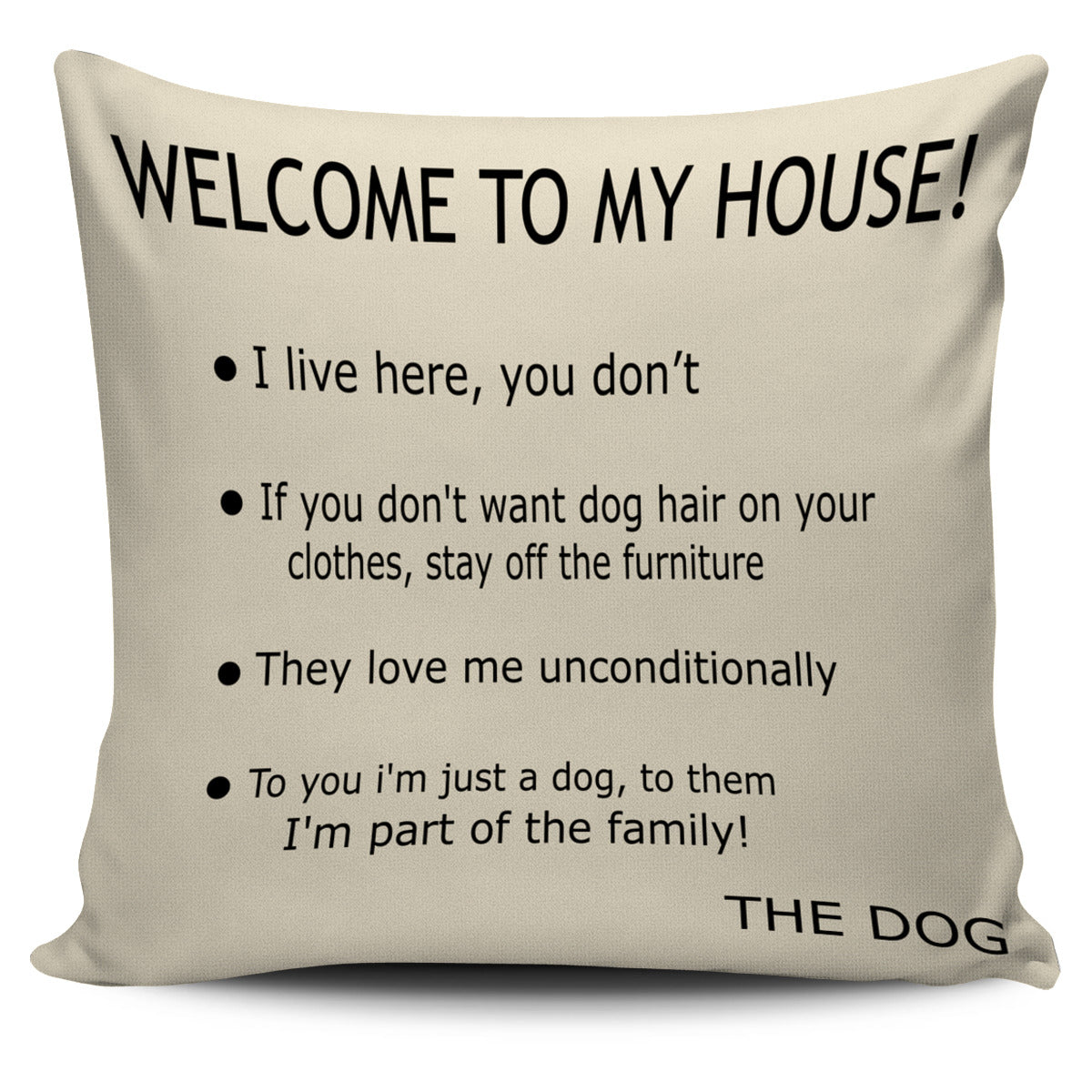 Pillow Cover - Dog's House - Tan