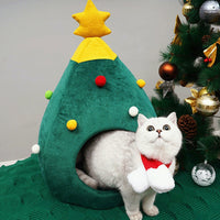 Thumbnail for Adorable Christmas Tree Cat Bed