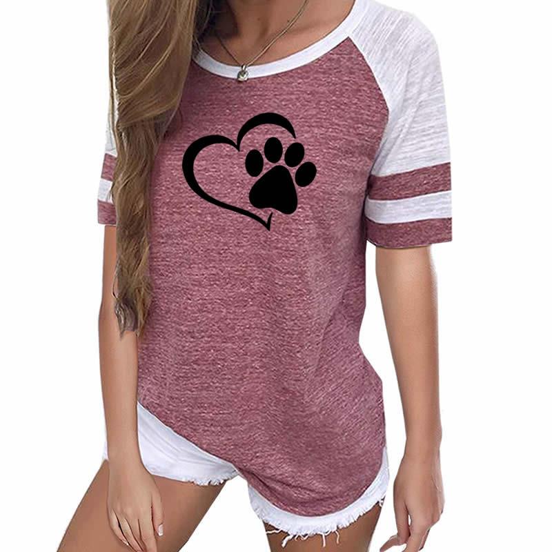 Adorable Dog Paw in Heart Tee