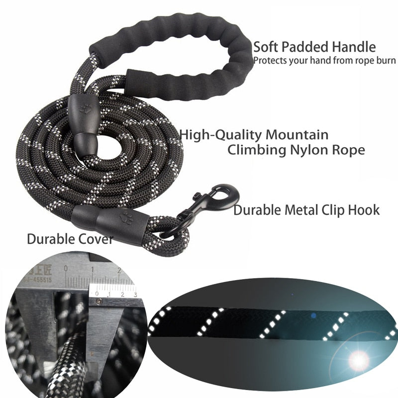 Large Reflective Rope Dog Leash