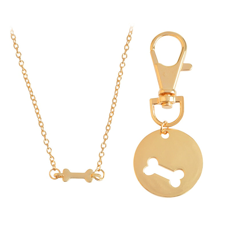 Cute Dog Bone Necklace and Dog Tag