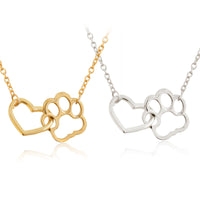 Thumbnail for Interlocking Pet Paw and Heart Necklace