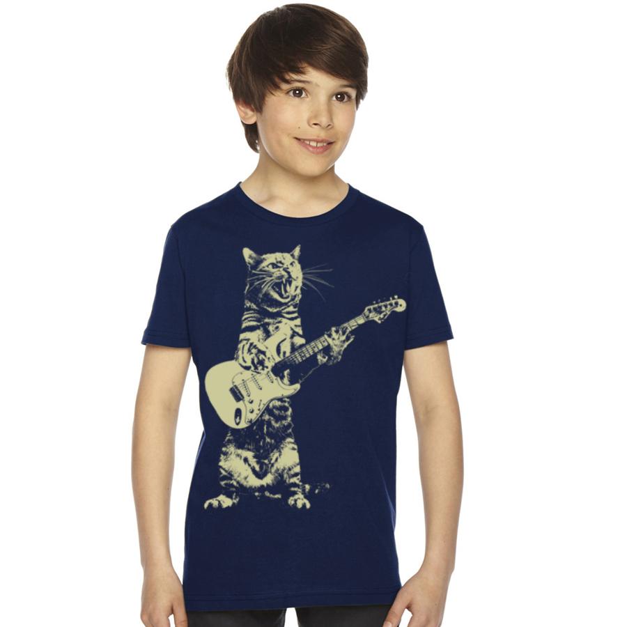 Cat Playing Guitar Tee