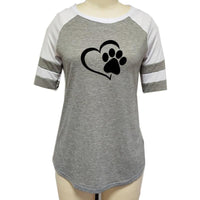 Thumbnail for Adorable Dog Paw in Heart Tee