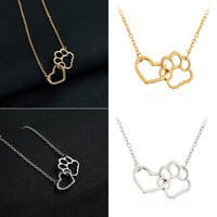 Thumbnail for Interlocking Pet Paw and Heart Necklace