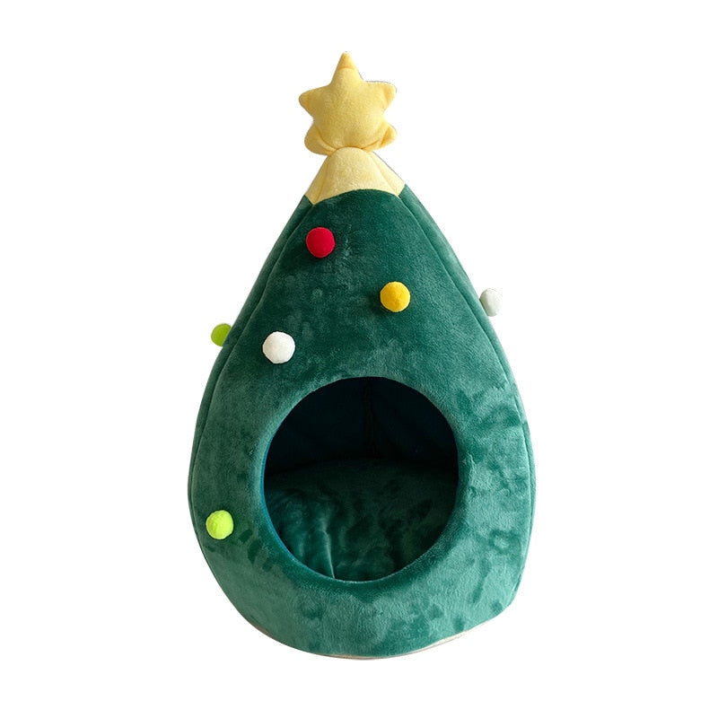 Adorable Christmas Tree Cat Bed