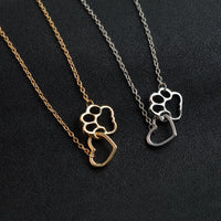 Thumbnail for Interlocking Pet Paw and Heart Necklace