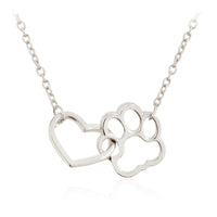 Thumbnail for Interlocking Pet Paw and Heart Necklace