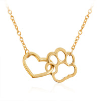 Thumbnail for Interlocking Pet Paw and Heart Necklace