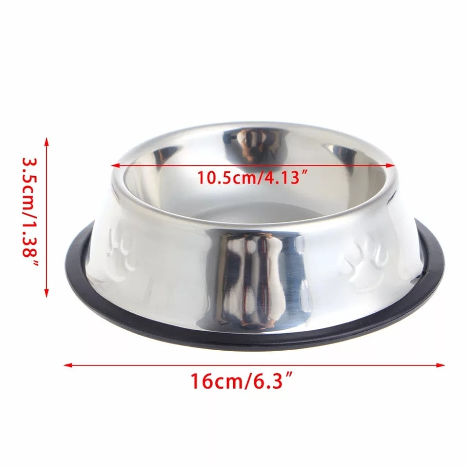 Anti-Skid Stainless Steel Dog or Cat Bowl