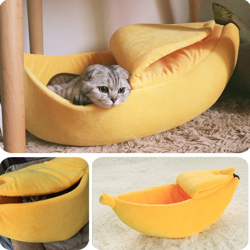 Adorable Banana Shaped Cat Bed