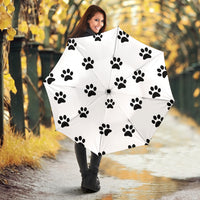 Thumbnail for Rainy Day Paw Prints Umbrella - White