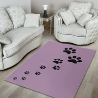 Thumbnail for Area Rug - Purple with Black Paw Prints