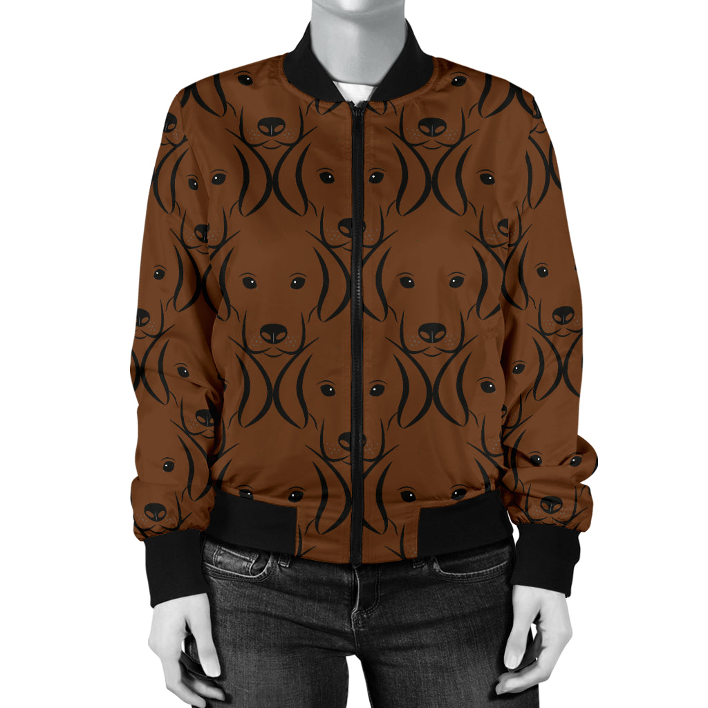 Chocolate Lab Womens Bomber Jacket