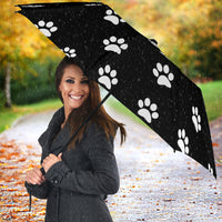 Thumbnail for Rainy Day Paw Prints Umbrella - Black