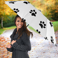 Thumbnail for Rainy Day Paw Prints Umbrella - White