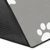 Thumbnail for Area Rug - Grey with White Paw Prints