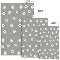 Thumbnail for Area Rug - Grey with White Paw Prints